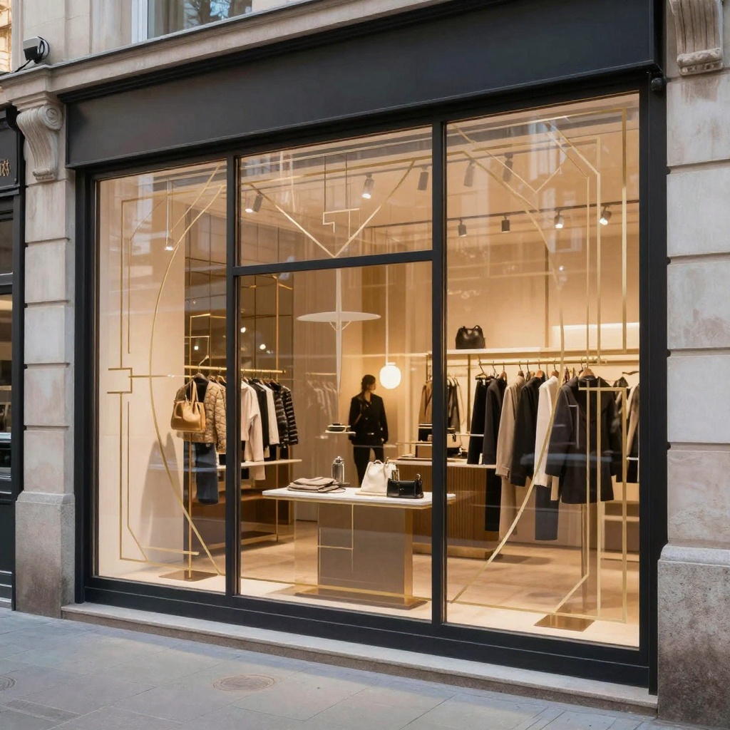 Vitrine décorée avec film graphique