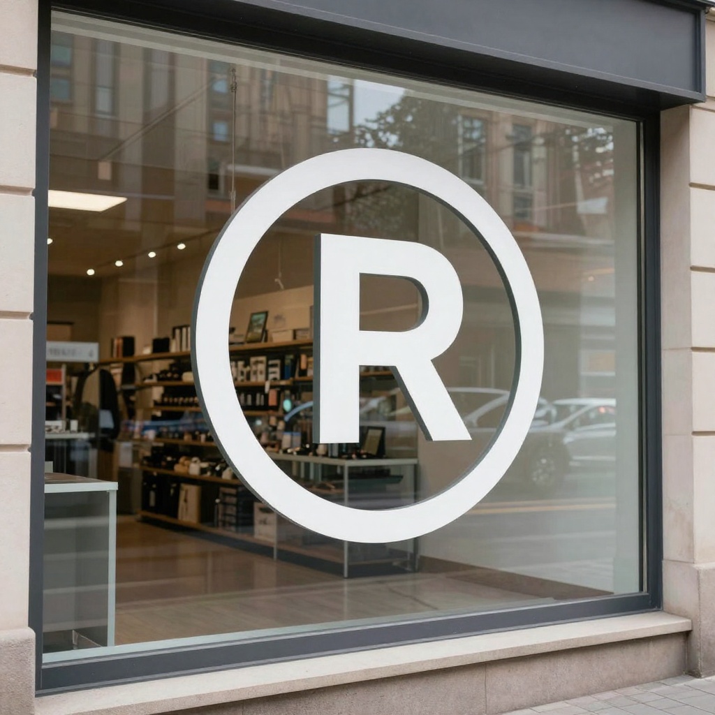 Vitrine avec marquage logo et horaires